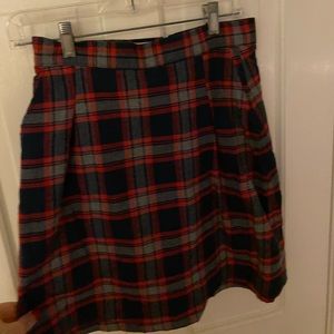 KJP classic Darling plaid wool mini skirt with pockets